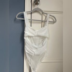White cut out body suit